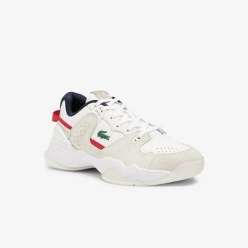 Lacoste T-Point Nubuck Leather Sneakers Dámské - Tenisky Bílé / Béžový | CZ-aFCeTx